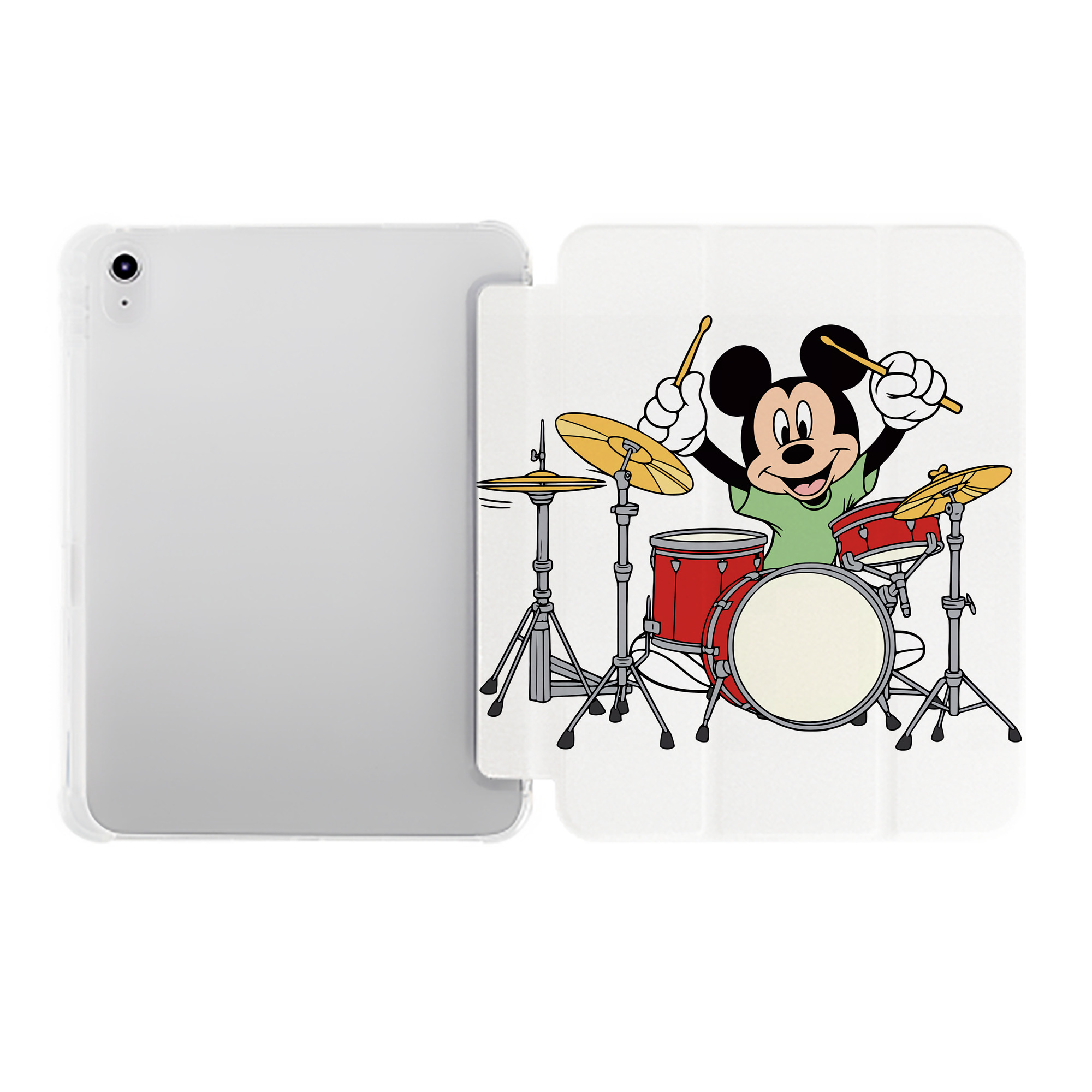 （画像用） ミッキーマウス Mickey Mouse IPad ケース ペン収納付き 三つ折りスタンド PUレザー×シリコン 対応機種9.5/10.5/10.9インチ
